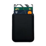 Black cardholder with credit cards inserted