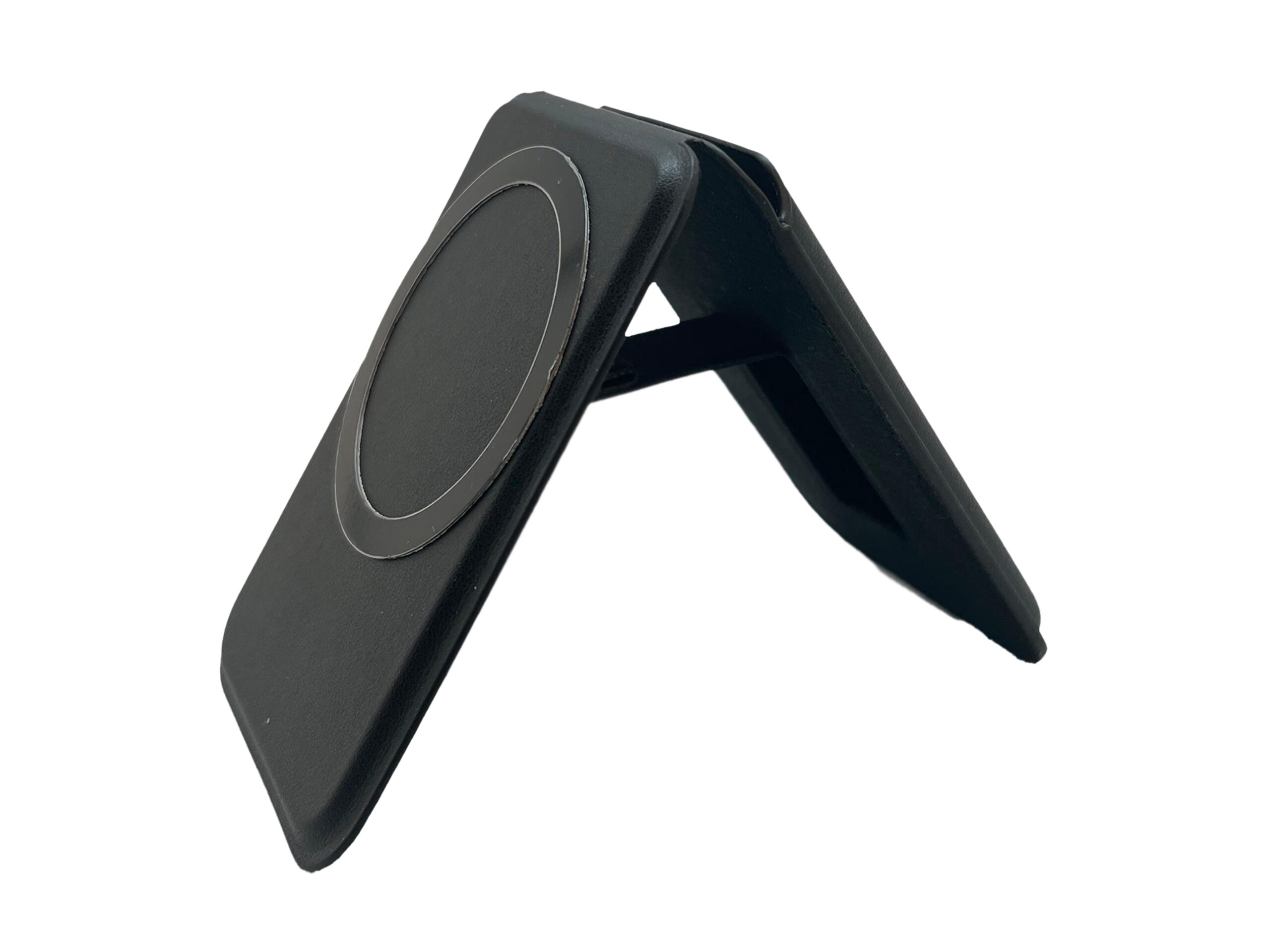 Black phone stand with circular grip