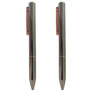 Two metallic pens with gold clips