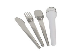 Reusable silverware set with carrying case
