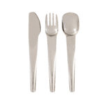 Silver cutlery set: knife, fork, spoon