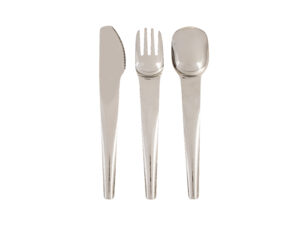 Silver cutlery set: knife, fork, spoon
