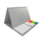 Desk organizer with sticky notes and notepads.