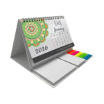 2026 desk calendar with colorful sticky notes