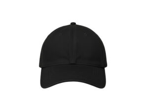 Plain black baseball cap front view