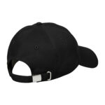 Black baseball cap with metal clasp detail