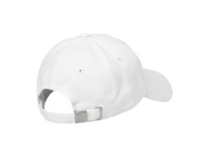 White adjustable baseball cap rear view