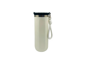 White thermal bottle with rope handle