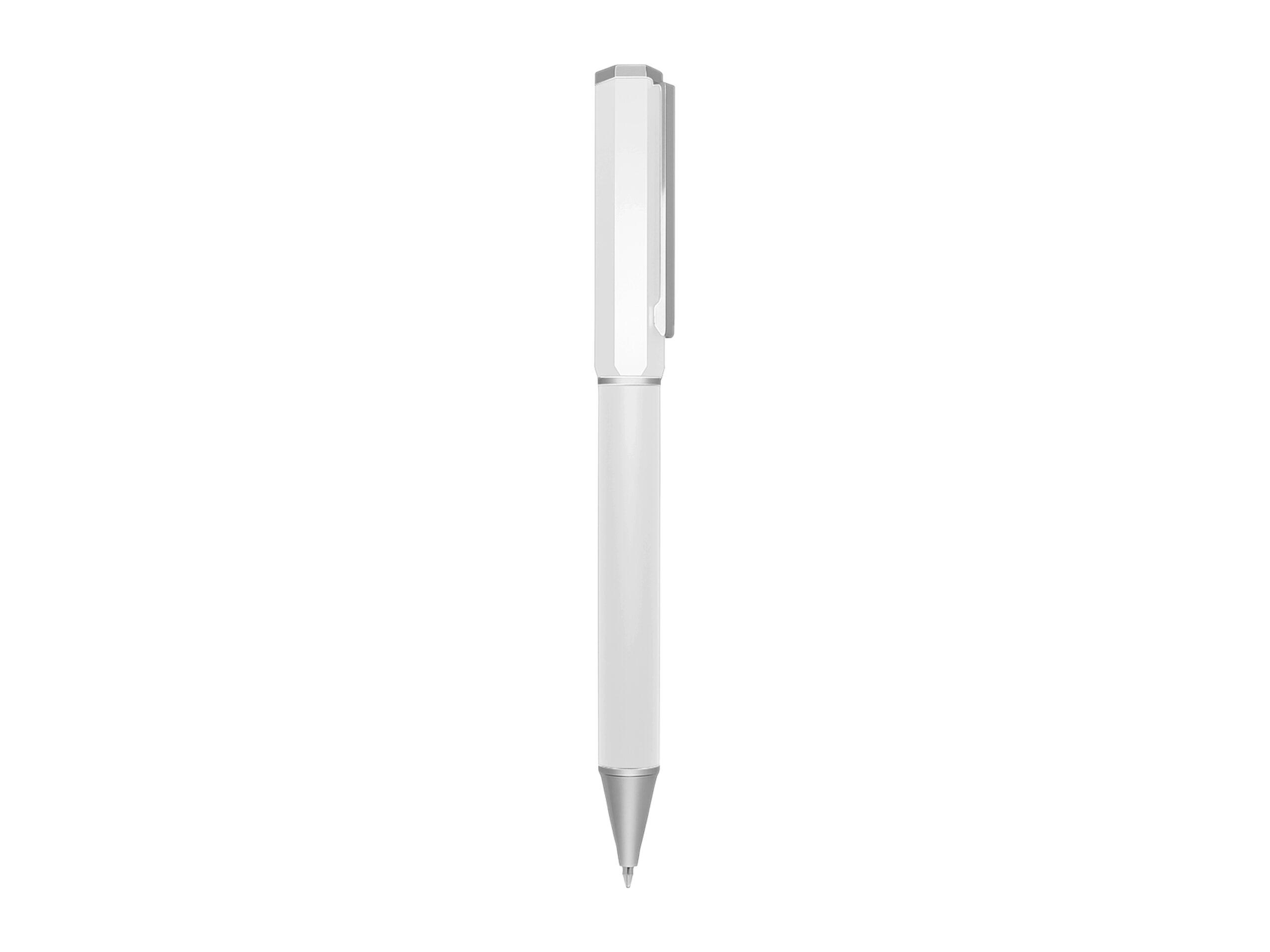 Silver ballpoint pen with clip