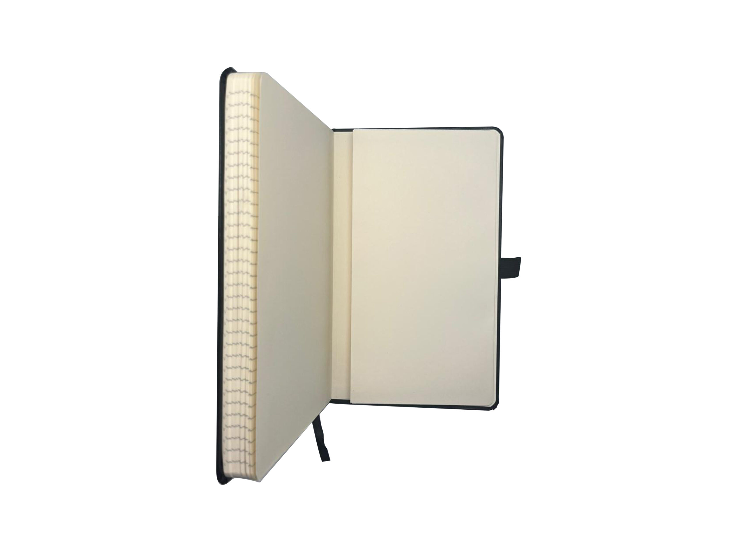 Open notebook with blank pages