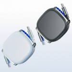 Two modern square devices with attached plugs