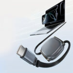 Floating laptop, phone, and USB-C cable