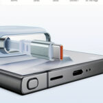 USB-C charger connecting to smartphone