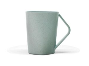 Green ceramic mug with a handle
