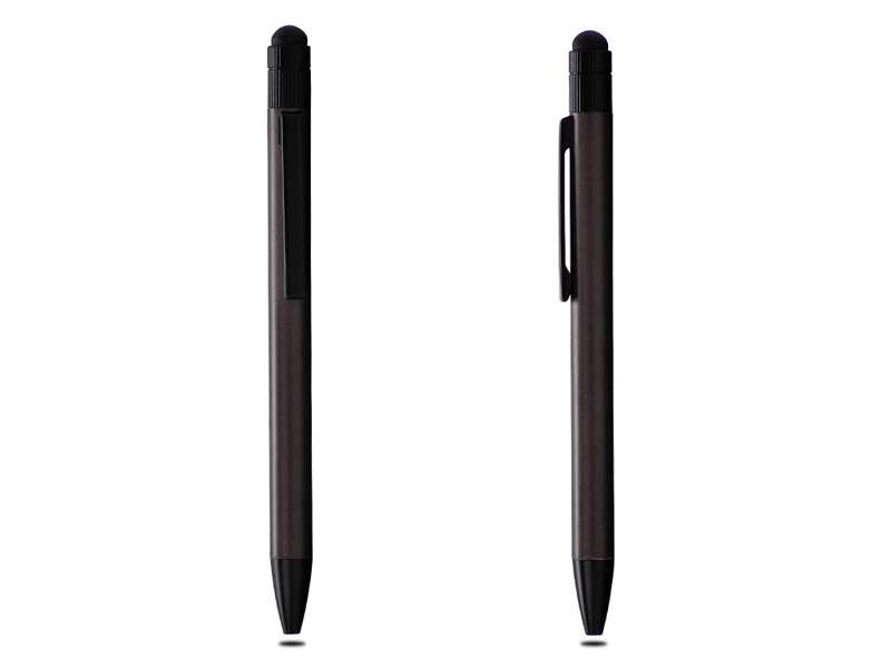 Black stylus pen for touchscreens and writing.
