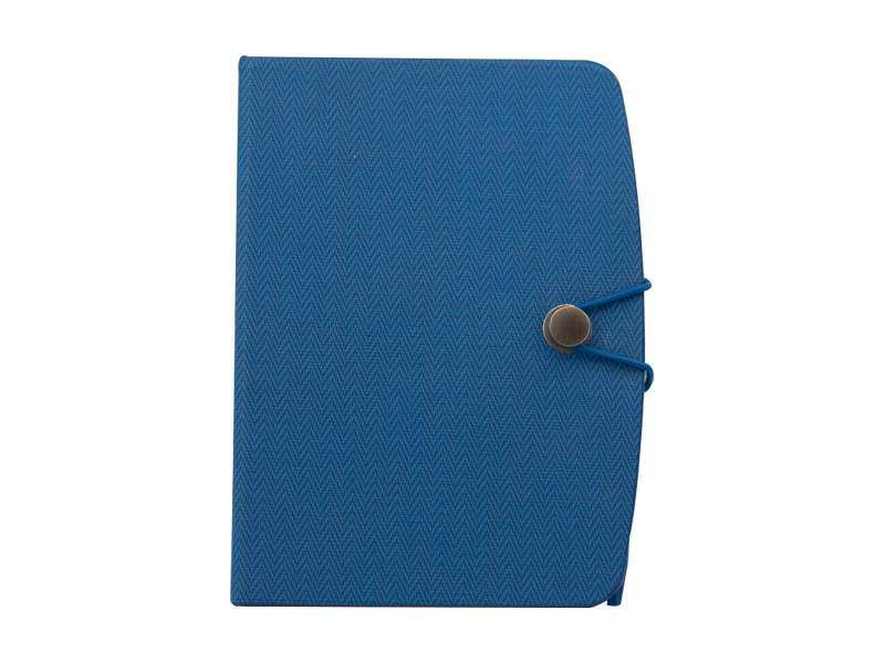 Blue herringbone buttoned folder