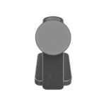 Gray circular wireless charger on stand