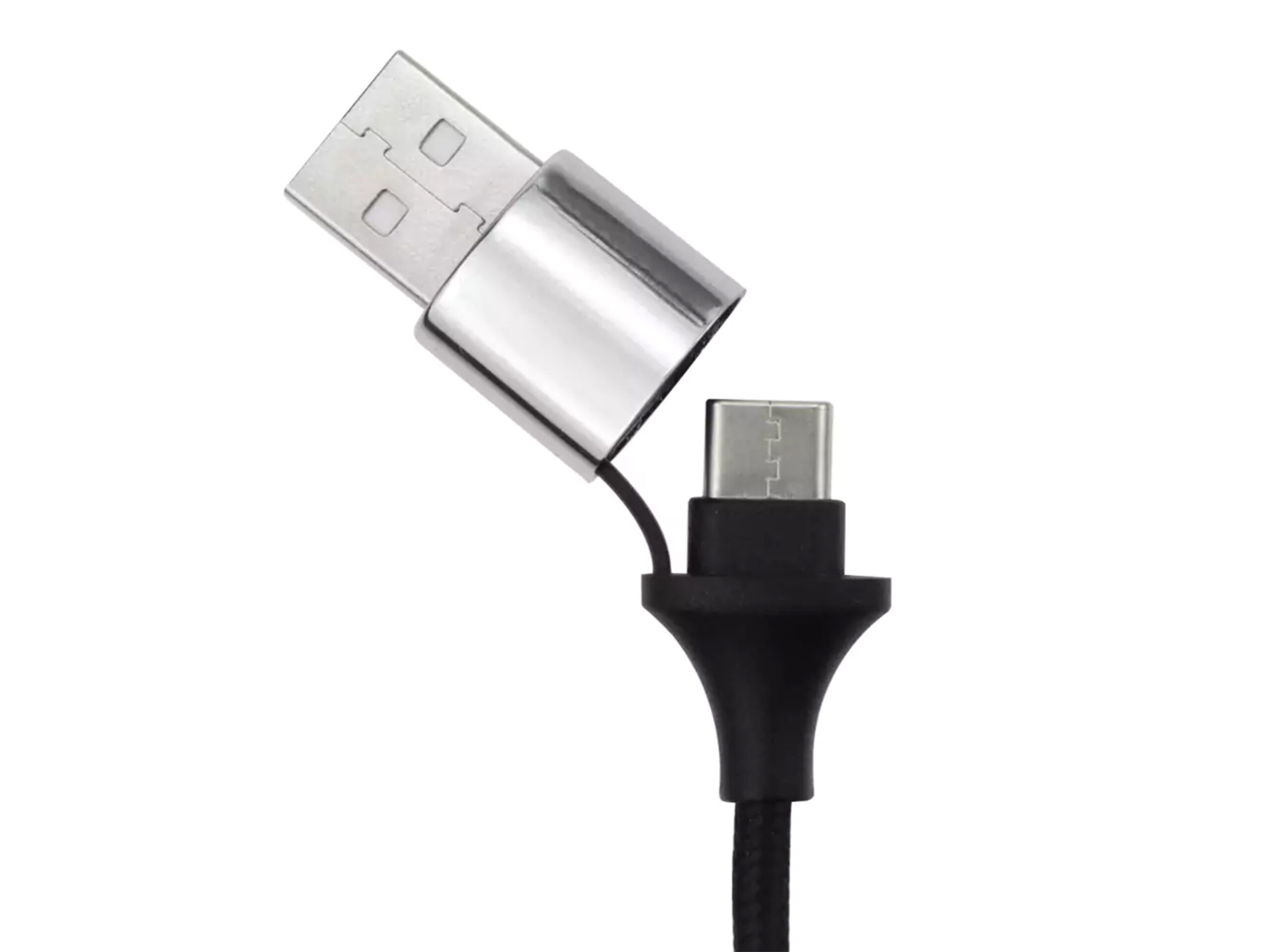 USB to USB-C braided cable adapter