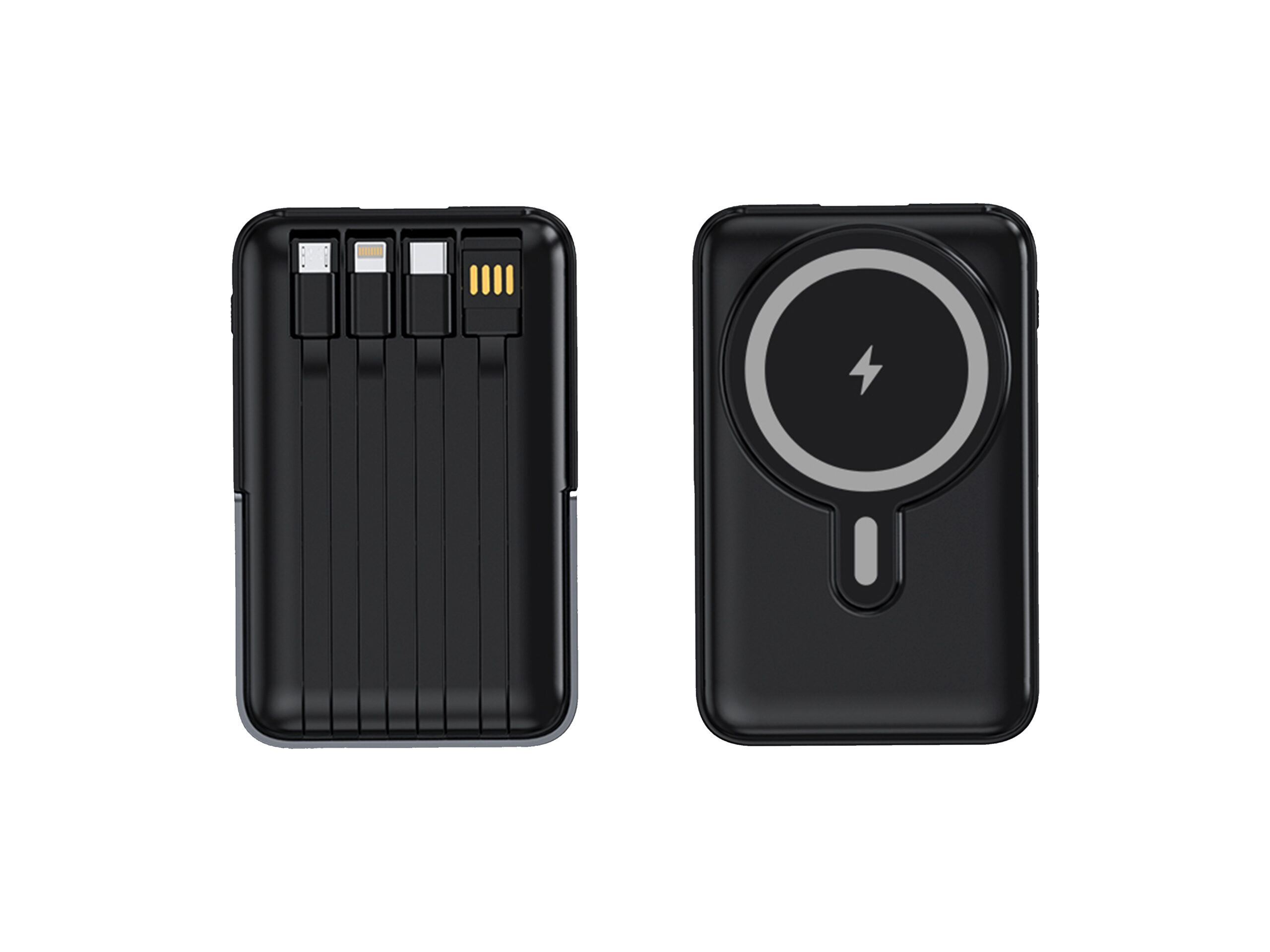 Portable wireless charger with multiple connectors