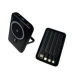 Portable power bank with charging cables